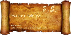 Paulini Sára névjegykártya